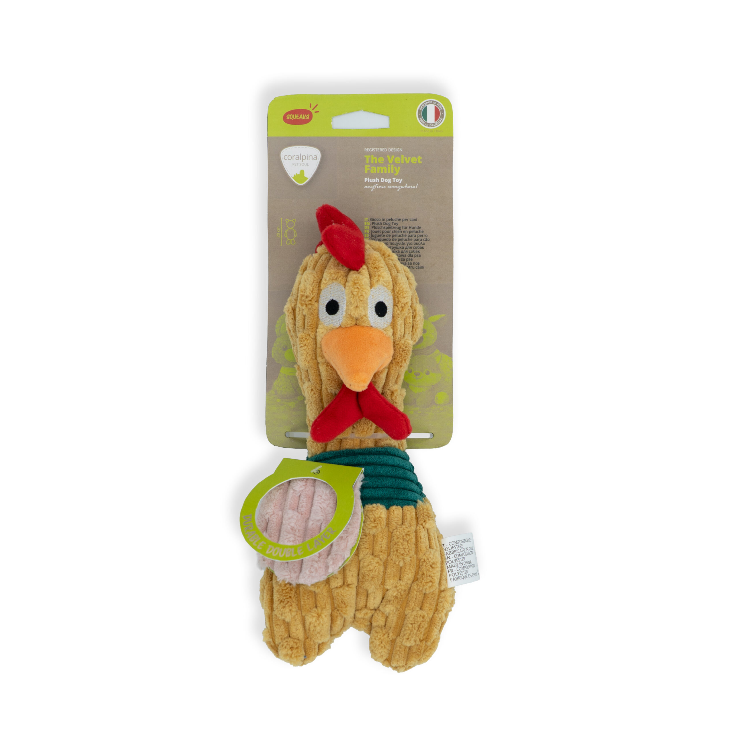 coralpina-velvet-poppy-jouet-poulet-velours-24-cm image 2