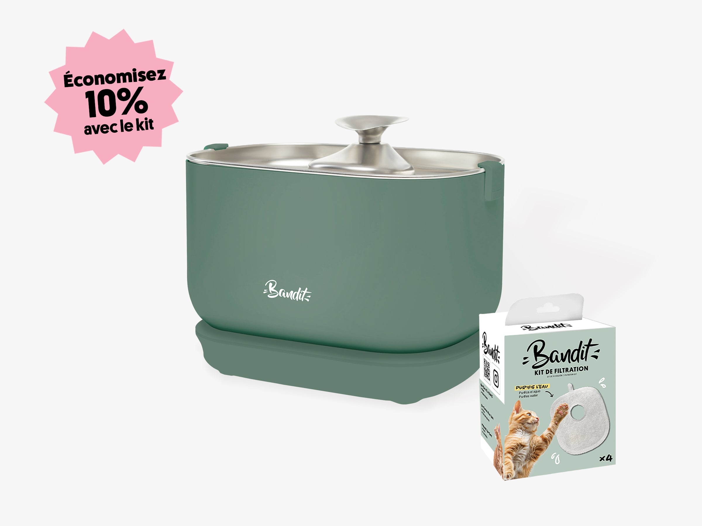 bandit-kit-fontaine-chat-filaire-inox-2-5-l-4-filtres image 4