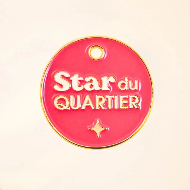 fid-le-paris-m-daille-chien-star-du-quartier-rose-32-mm image 1