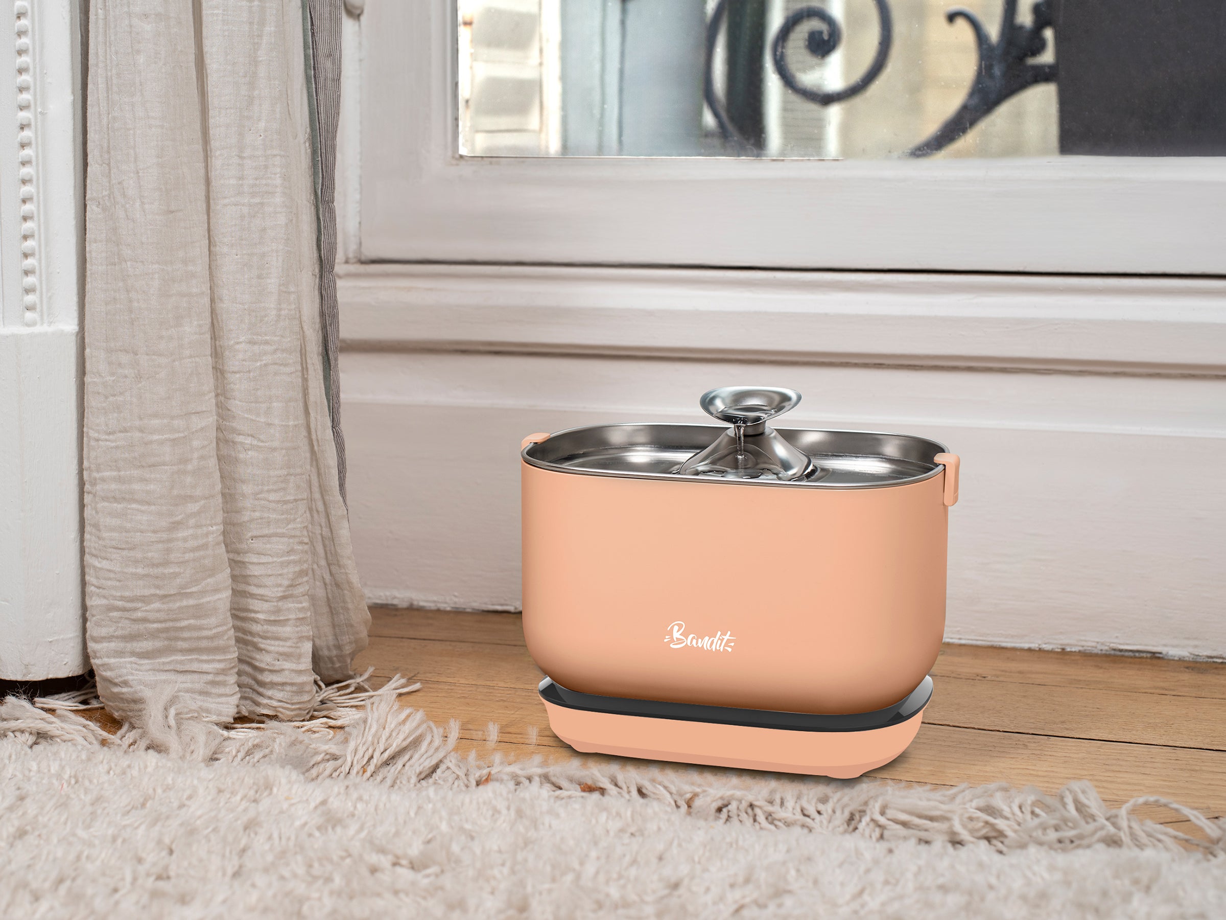 bandit-fontaine-sans-fil-fontaine-eau-chat-verte-2-5l-inox image 8