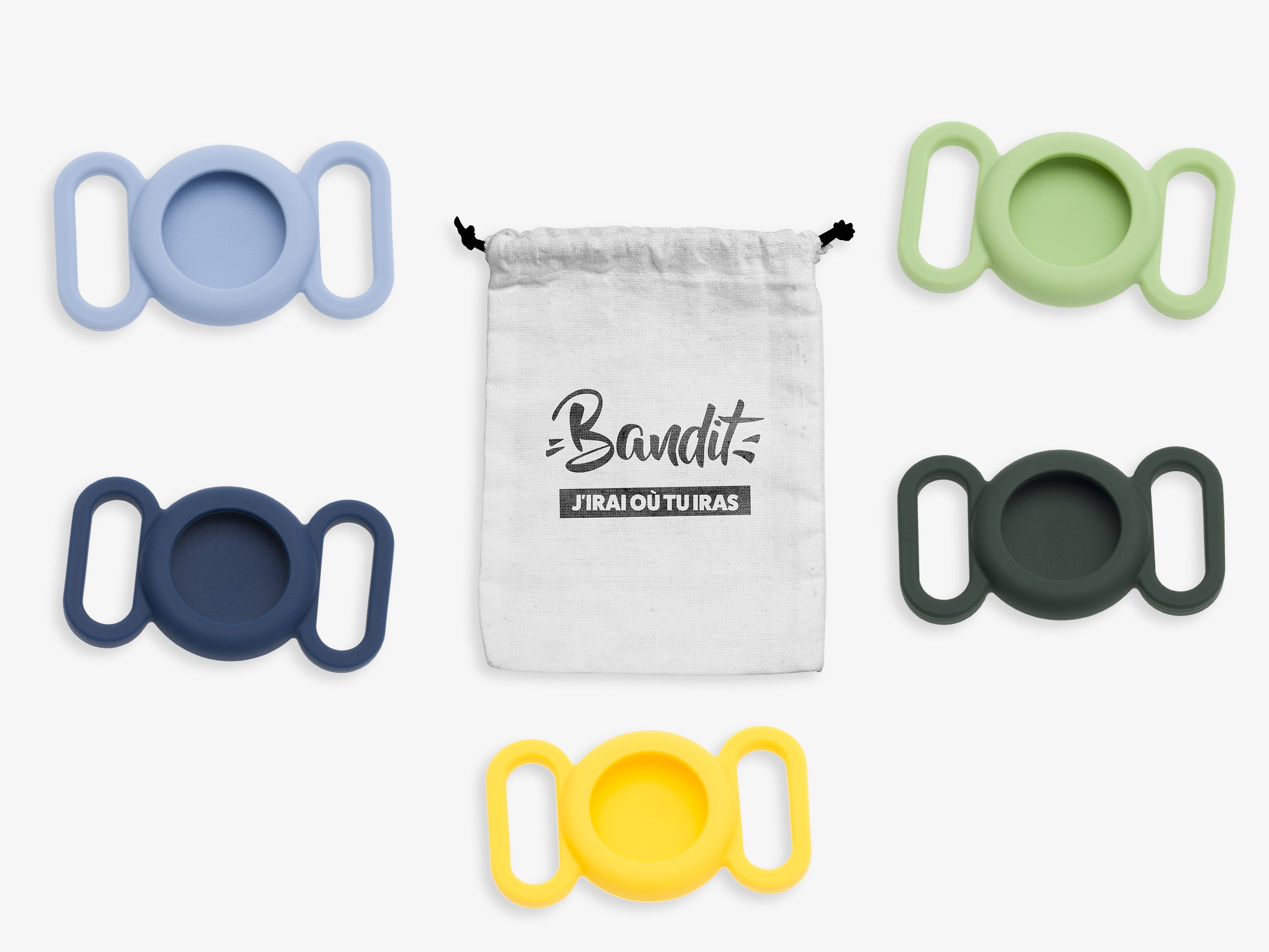 bandit-tui-airtag-silicone-vert-menthe-collier-chien image 2