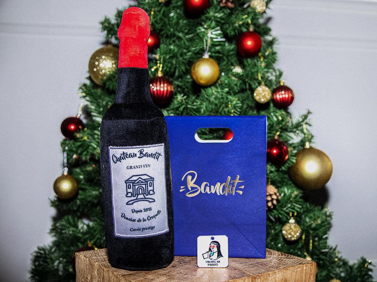 bandit-les-kits-coffret-french-touch-coffret-cadeau-chien-jouet-vin image 1