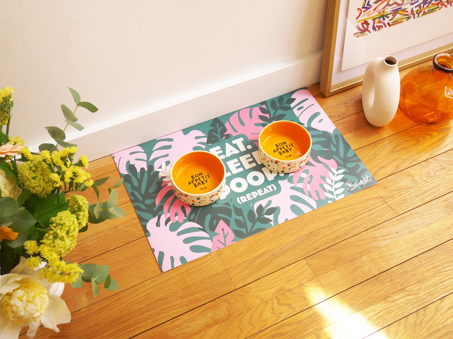 bandit-eat-sleep-poop-tapis-gamelle-pvc-55x33-cm image 6