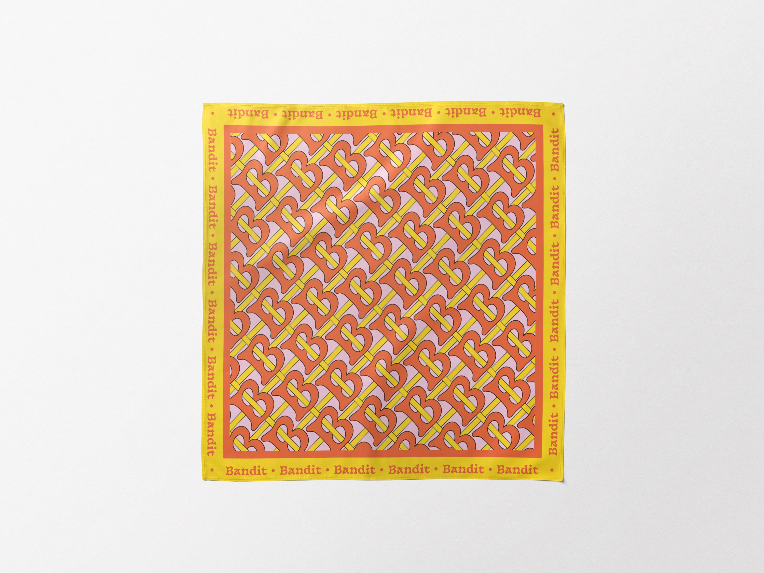 bandit-monogramme-foulard-chien-orange-taille-m-43x43 image 1