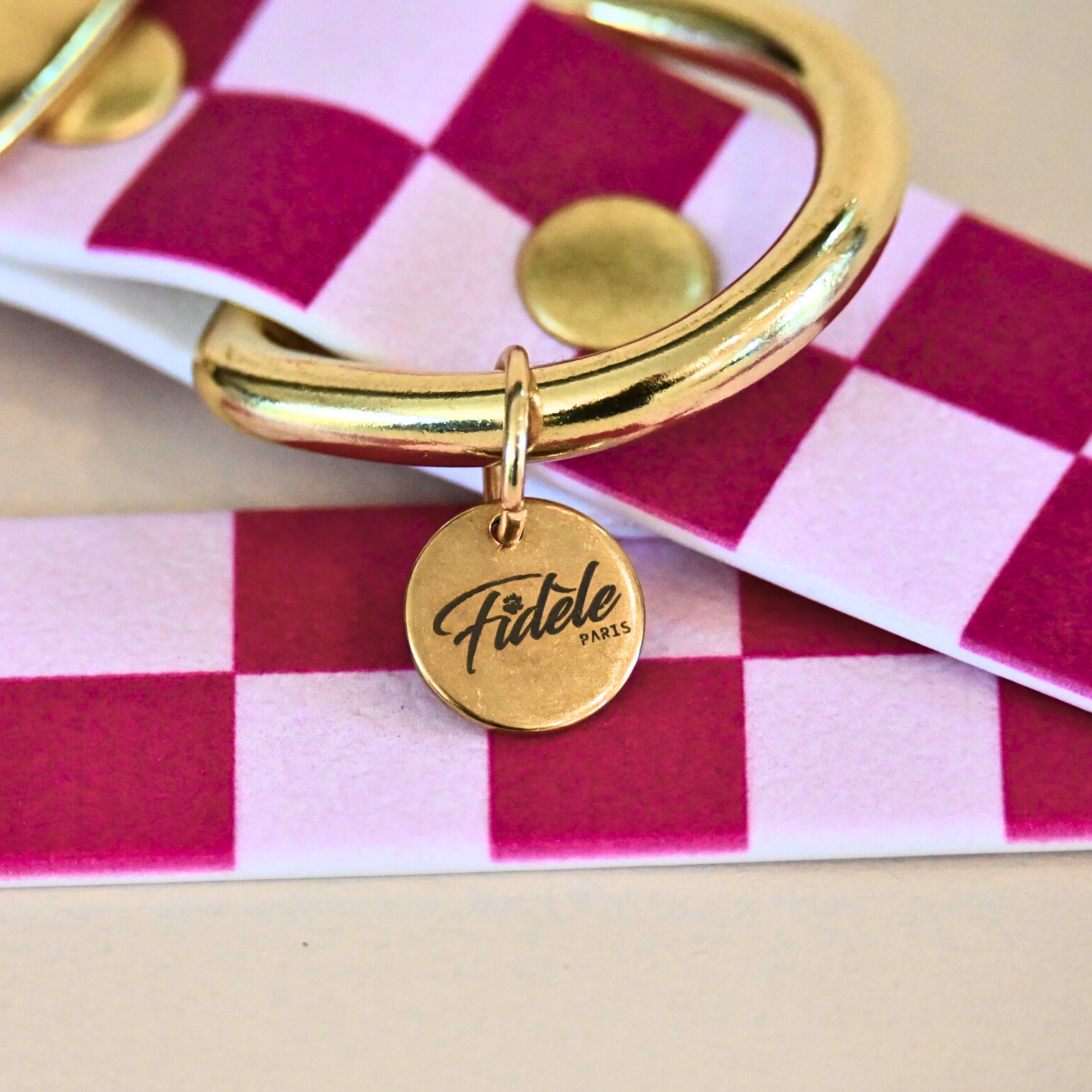 fid-le-paris-damier-collier-chien-rose-baby-rose-taille-m image 2
