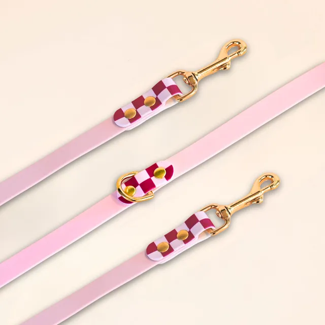 fid-le-laisses-multi-positions-damier-laisse-chien-rose image 1