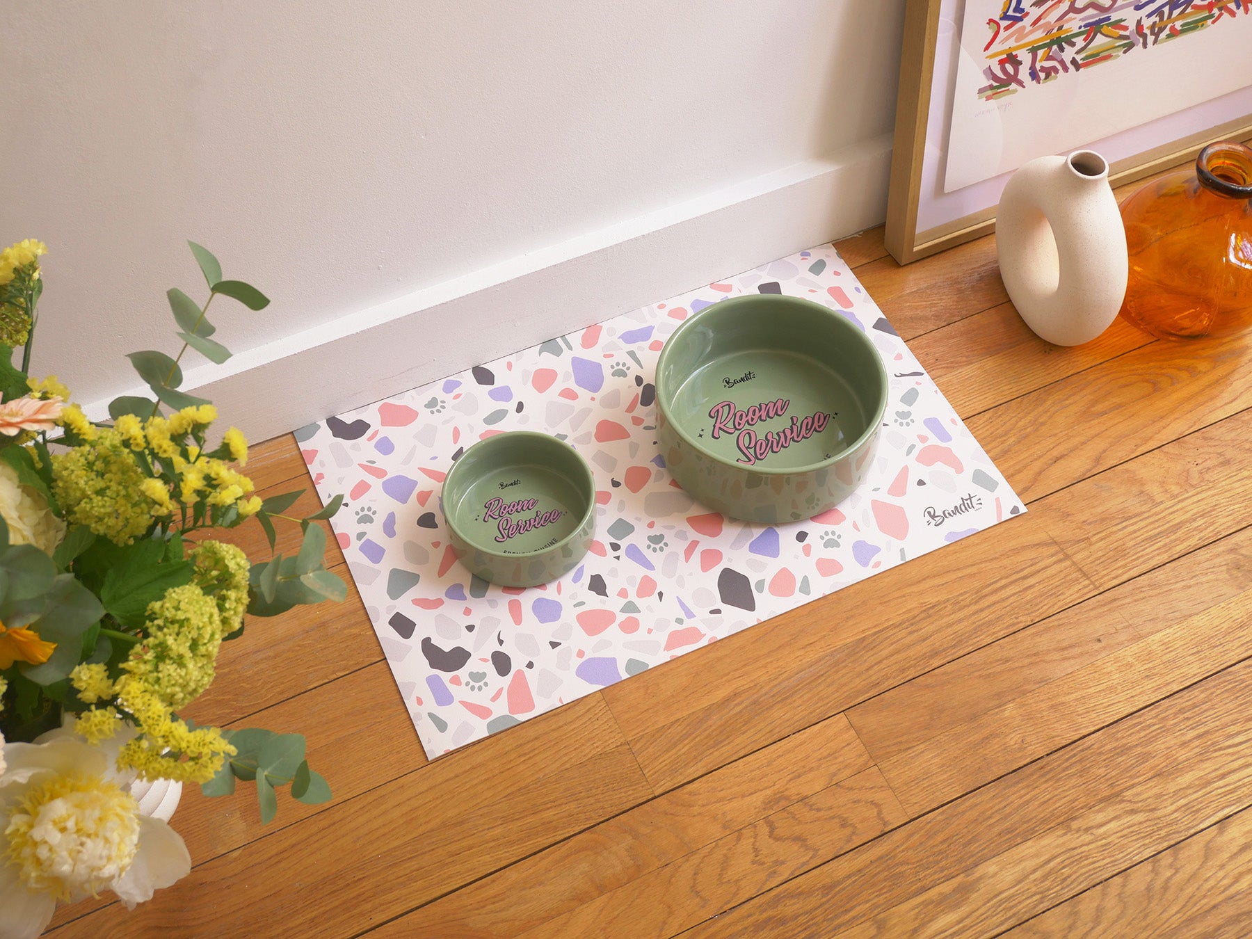 bandit-tapis-de-gamelle-terrazzo-pastel-55x35-chien-chat-pvc image 7