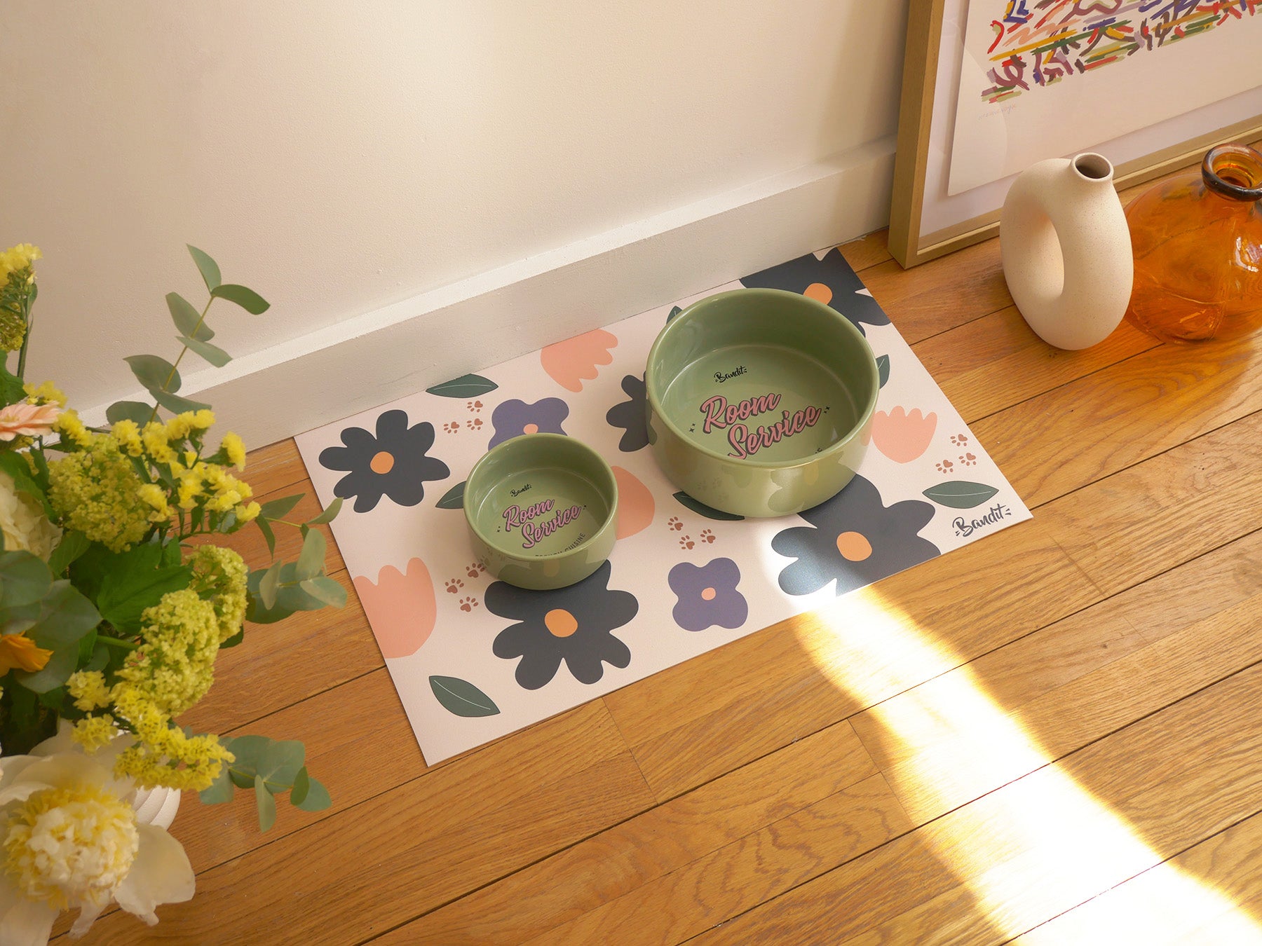 bandit-tapis-de-gamelle-floral-chien-et-chat-pvc-55x33cm image 7